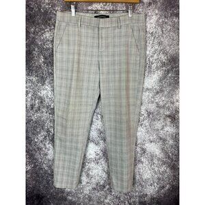 Liverpool Pants Women's 8/29 Grey Prince of Wales Plaid Dress Trousers Preppy